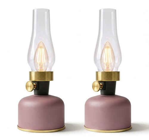 Calex Tafellamp lavinio roze usb 2x