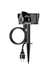 Calex Tuincontactdoos 4-voudig met grondpen, incl. 1,4 mtr kabel/stekker