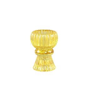 PTMD Candidae Yellow sprayed glass tealight holder