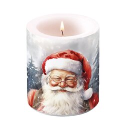 Candle medium Happy Santa