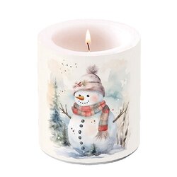 Candle medium Snowman in nature