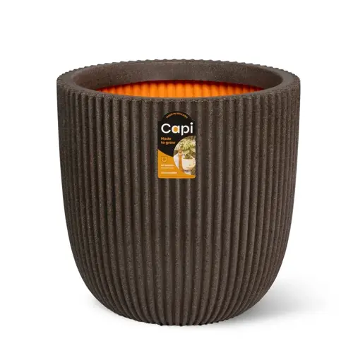 Capi Pot bol groove nl d43h41cm donkerbruin