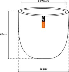 Capi Europe bloempot bol groove nl zwart h41xb43 Ø37 cm - afbeelding 5