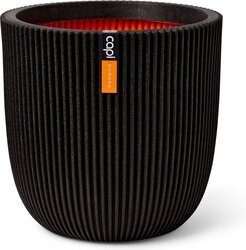 Capi Europe bloempot bol groove nl zwart h41xb43 Ø37 cm - afbeelding 1