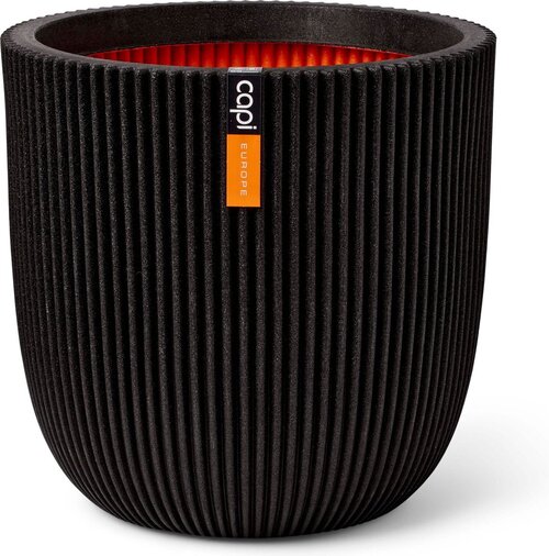Capi Europe bloempot bol groove nl zwart h52xb53 Ø46 cm - afbeelding 1