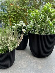Capi Europe bloempot bol groove textiel zwart H15xB17  Ø15 cm - afbeelding 4