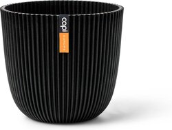 Capi Europe bloempot bol groove textiel zwart H15xB17  Ø15 cm - afbeelding 1