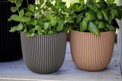 Capi Europe bloempot bol groove warm taupe H23xB25 Ø24cm - afbeelding 3
