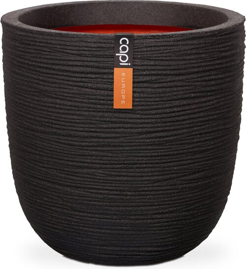 Capi Europe bloempot bol Rib NL zwart h34xb35 Ø 30 cm - afbeelding 1