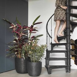 Capi Europe bloempot bol Rib NL zwart h52xb54 Ø 48 cm - afbeelding 2