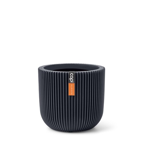 CAPI POT Planter ball Groove 17x15 graphite grey