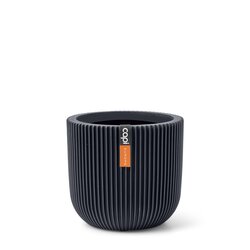 CAPI POT Planter ball Groove 17x15 graphite grey