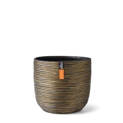 CAPI POT Planter ball Rib 24x21 black gold