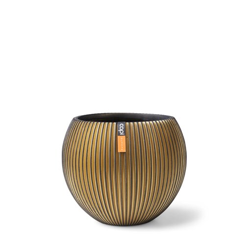 CAPI POT Vase ball Groove 22x18 black gold
