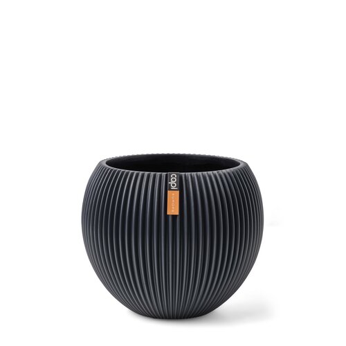 CAPI POT Vase ball Groove 29x26 graphite grey