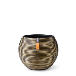 CAPI POT Vase ball Rib 29x26 black gold