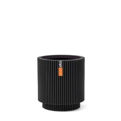 CAPI POT Vase cylinder Groove 19x21 black