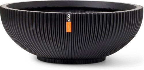 Capi Europe Schaal groove zwart h15xb40 Ø35 cm - afbeelding 1
