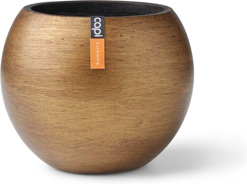 Capi Europe Vaas bol Retro goud h15xb18 Ø11,5 cm - afbeelding 1