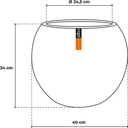 Capi Europe Vaas bol Rib NL antraciet h32xb40 Ø 24-25 cm - afbeelding 5