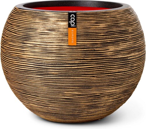 Capi Europe vaas bol Rib NL goud h32xb40 Ø 24-25 cm - afbeelding 1