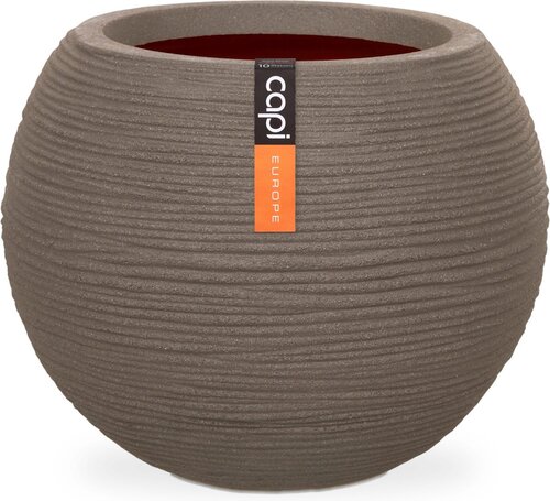 Capi Europe Vaas bol Rib NL warm taupe h48xb62 Ø 40-42 cm - afbeelding 1