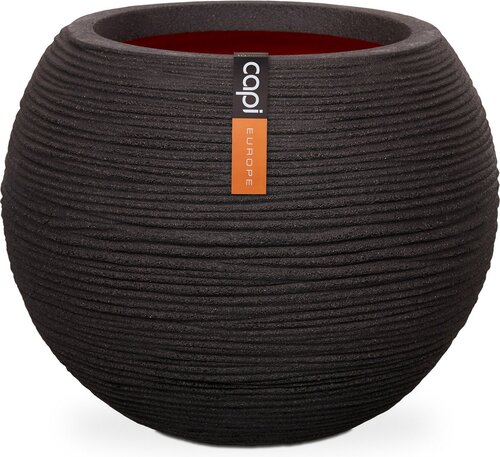Capi Europe Vaas bol Rib NL zwart h48xb62 Ø 40-42 cm - afbeelding 1