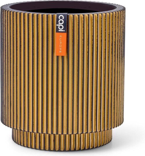 Capi Europe Vaas cilinder groove goud h25xb23 Ø20 cm - afbeelding 1