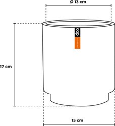 Capi Europe Vaas cilinder Groove ivoor h17xb15 Ø13 cm - afbeelding 3