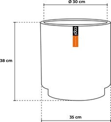 Capi Europe vaas cilinder groove nl antraciet h38xb35 Ø29-30 cm - afbeelding 3