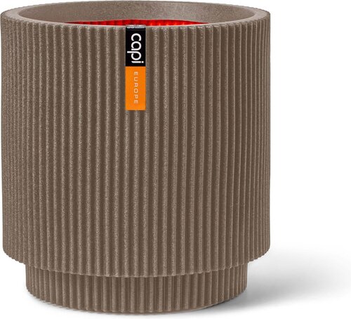 Capi Europe vaas cilinder groove nl warm taupe h38xb35 Ø29-30 cm - afbeelding 1