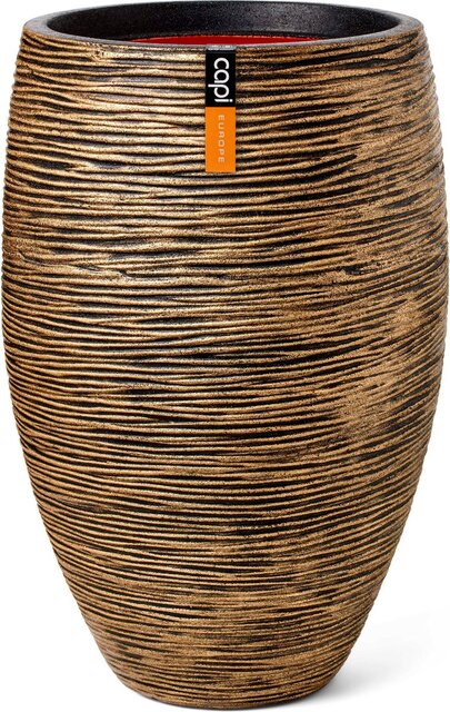 Capi Europe Vaas elegant deluxe Rib NL goud h60xb40 Ø 32-34 cm - afbeelding 1