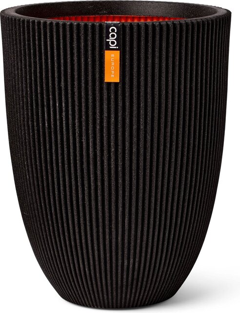 Capi Europe vaas elegant laag groove nl zwart h58xb46 Ø 41-42 cm - afbeelding 1