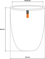 Capi Europe Vaas elegant laag rib nl warm taupe h46xb34 Ø 29 cm - afbeelding 3