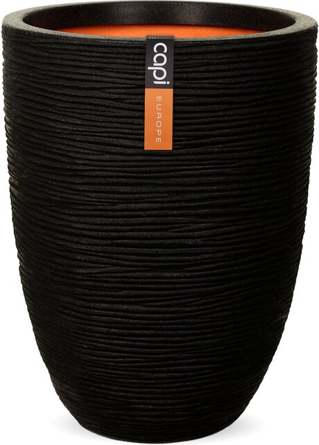 Capi europe Vaas elegant laag Rib NL zwart h58xb46 Ø 40-41 cm - afbeelding 1