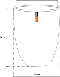 Capi europe Vaas elegant laag Rib NL zwart h58xb46 Ø 40-41 cm - afbeelding 6
