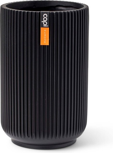 Capi Europe Vaas hoog groove zwart h32xb22 Ø19,5 cm - afbeelding 1
