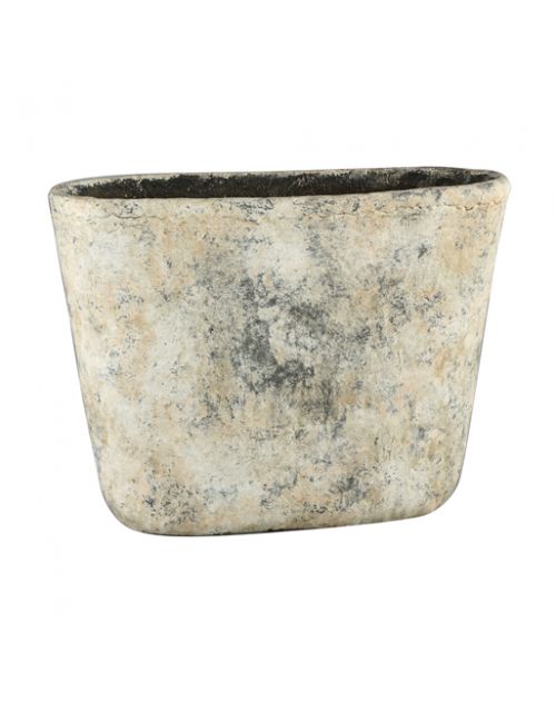 Charon Cement rough cream big pot oval L