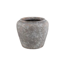 PTMD Chelise Dark Grey cement round pot rustic finish L