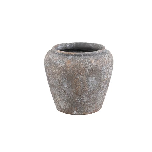 PTMD Chelise Dark Grey cement round pot rustic finish M