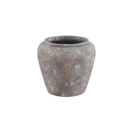 PTMD Chelise Dark Grey cement round pot rustic finish M