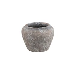 PTMD Chelise Dark Grey cement round pot rustic finish S