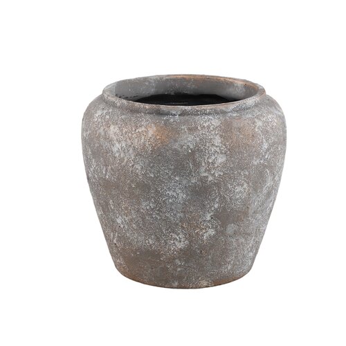 PTMD Chelise Dark Grey cement round pot rustic XL
