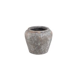 PTMD Chelise Dark Grey cement round pot rustic XS