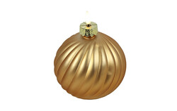 COuntryfield Kerstbal led stripe 12x12x15cm l.goud