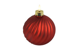 Countryfield Kerstbal led stripe 12x12x15cm rood