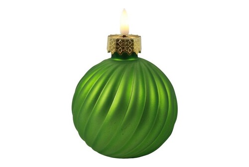Countryfield Kerstbal stripe 10x10x13cm grn