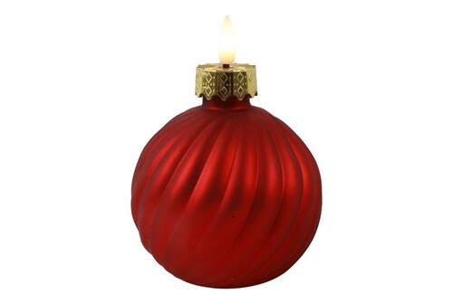 Countryfield Kerstbal stripe 10x10x13cm rd