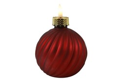 Countryfield Kerstbal stripe 10x10x13cm rd
