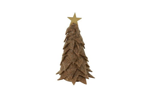 Countryfield Kerstboom newt stof 5x5x12cm l.bruin